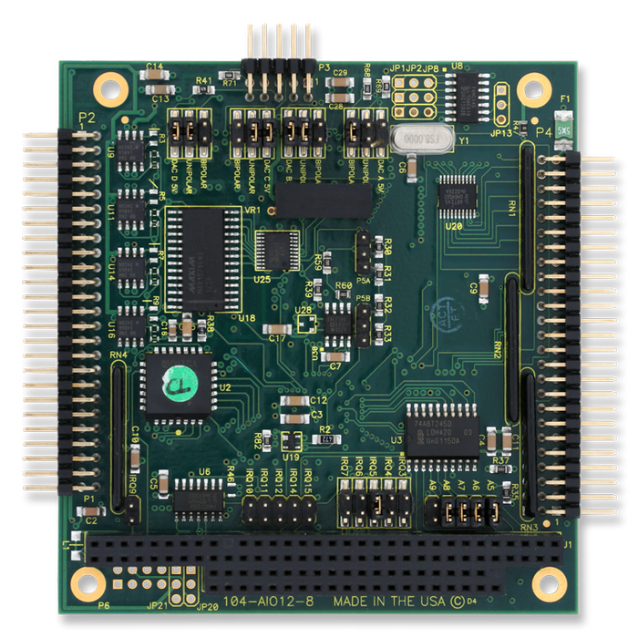104-AO12-4  PC/104 Analog Output Board, PC/104 4-ch 12-bit AO 24 DIO