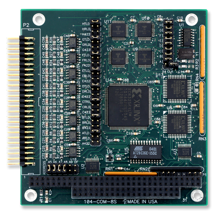 104-COM-8S PC/104 8-port RS-422/485 Serial Communication Board