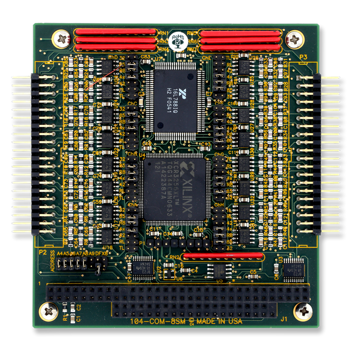 104-COM-8SM  PC/104 RS-232/422/485 8-Port Serial Communication Board