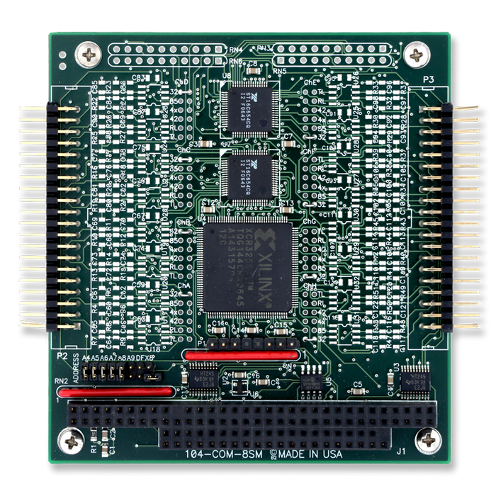 104-COM232-8  PC/104 8-Port RS-232 Serial Communication Board