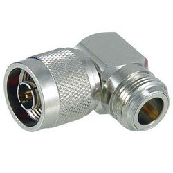 Coaxial 50 Ohm Right Angle Adapter, Compact Type N-Male / Female AXA-NMNF90