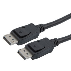 DisplayPort Audio Video Cable Assembly Supporting 16K and HDR as specified in DisplayPort 2.0, Male to Male, PVC, Black, 0.5M