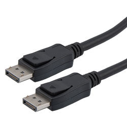 DisplayPort Audio Video Cable Assembly Supporting 16K and HDR as specified in DisplayPort 2.0, Male to Male, LSZH, Black, 0.5M