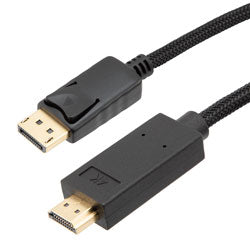 DP to HDMI 2.0 Male to Male, 4K, nylon braided cable, 0.5 Meter