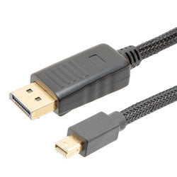 DisplayPort to Mini DisplayPort Male to Male, 4K, nylon braided cable, 0.5 Meter