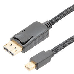 DisplayPort to Mini DisplayPort Male to Male, 4K, nylon braided cable, 2 Meter