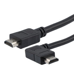 Premium Ultra High Speed HDMI Cable Supporting 8K60Hz and 48Gbps, Right Angle Right Male-Plug to Straight Male-Plug, PVC Jacket, Black, 0.5M