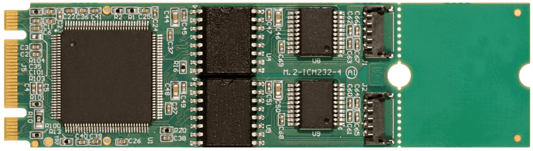Four-port isolated RS232 M.2 Card