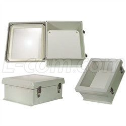 12x10x5-inch-weatherproof-windowed-nema-4x-enclosure-with-blank-starboard-mounting-plate L-Com Enclosure