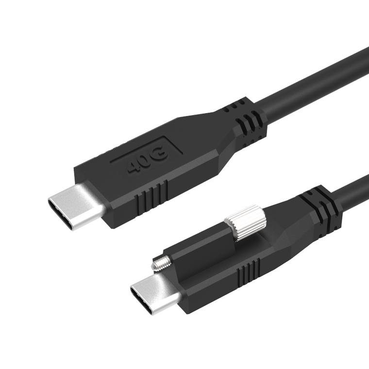 USB4 Passive Cable - C Male Straight to C Male Single Locking 1m