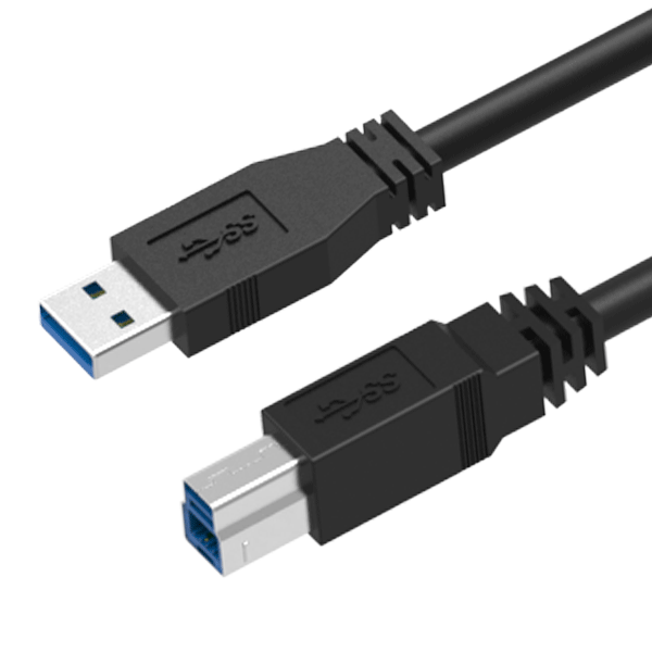 USB 3.0 A Male Straight to B Male Straight Cable 5 Metres