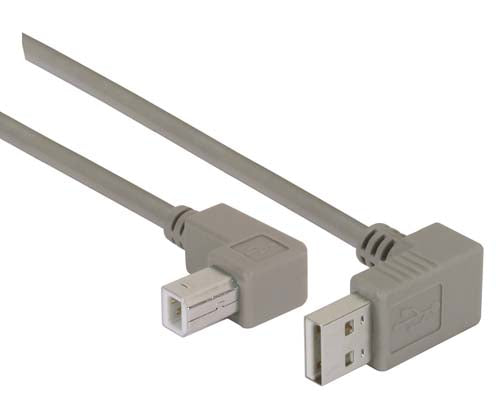 Right Angle USB Cable Down Angle A Male/ Up Angle B Male 2.0m