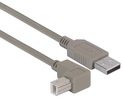 Right Angle USB Cable Straight A Male / Up Angle B Male 1.0M