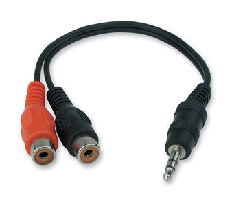15cm Stereo Audio Cable 3.5mm to 2x RCA - Audio Cables and Adapters