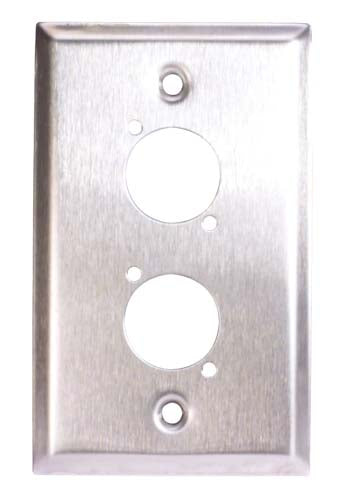 Stainless Steel Wall Plate, Two XLR Openings