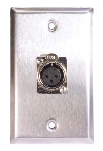 Stainless Steel Wall Plate 1 XLR Female
