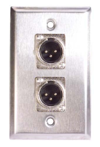 Stainless Steel Wall Plate 2 XLR Male