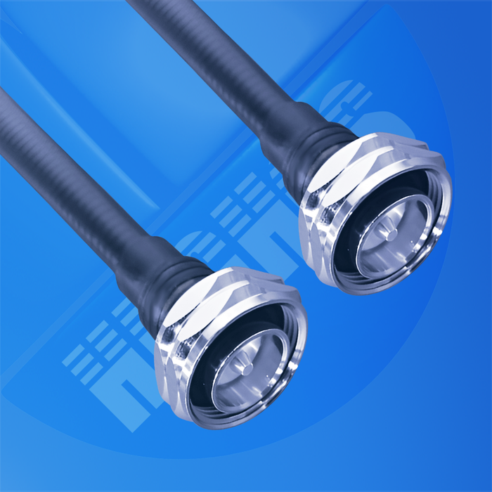 Hughes 1/2" SCF 7/16 Male to 7/16 Male Moulded Black 1m