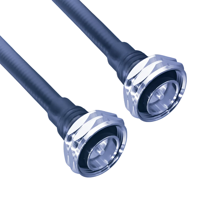 Hughes 1/2" LLCF 7/16 Male to 7/16 Male Moulded Black 1m