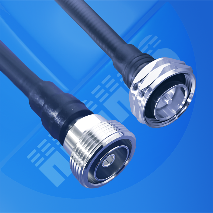 Hughes 1/2" SCF 7/16 Male to 7/16 Female Moulded Black 5m