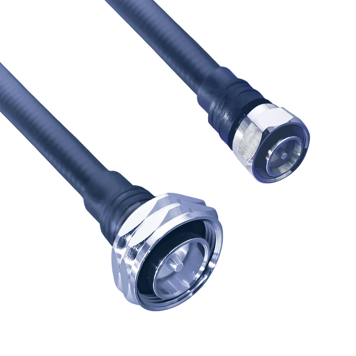 Hughes 1/2" LLCF 7/16 Male to 4.3-10 Male Moulded Black 8m