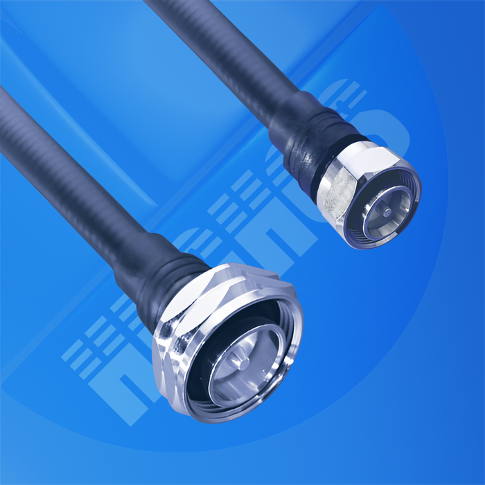 Hughes 1/2" LLCF 7/16 Male to 4.3-10 Male Moulded Black 4m
