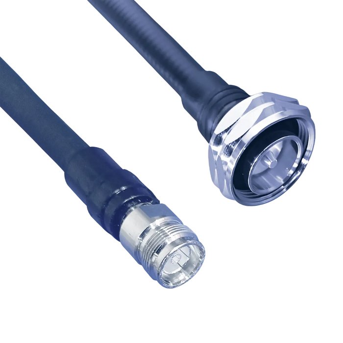Hughes 1/2" SCF 7/16 Male to 4.3-10 Female Moulded Black 2m