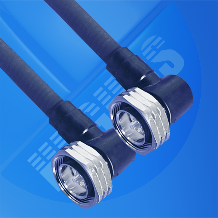 Hughes 1/2" SCF 7/16 R/A Male to 7/16 R/A Male Moulded Black 0.5m