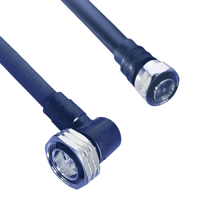 Hughes 1/2" SCF 7/16 R/A Male to 4.3-10 Male Moulded Black 7m