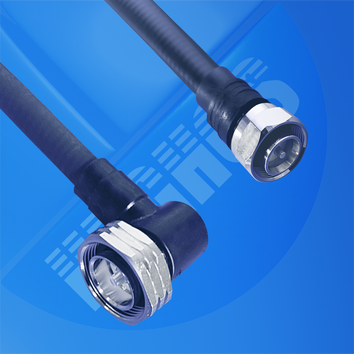 Hughes 1/2" LLCF 7/16 R/A Male to 4.3-10 Male Moulded Black 2m