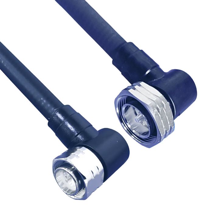 Hughes 1/2" SCF 7/16 R/A Male to 4.3-10 R/A Male Moulded Black 2m
