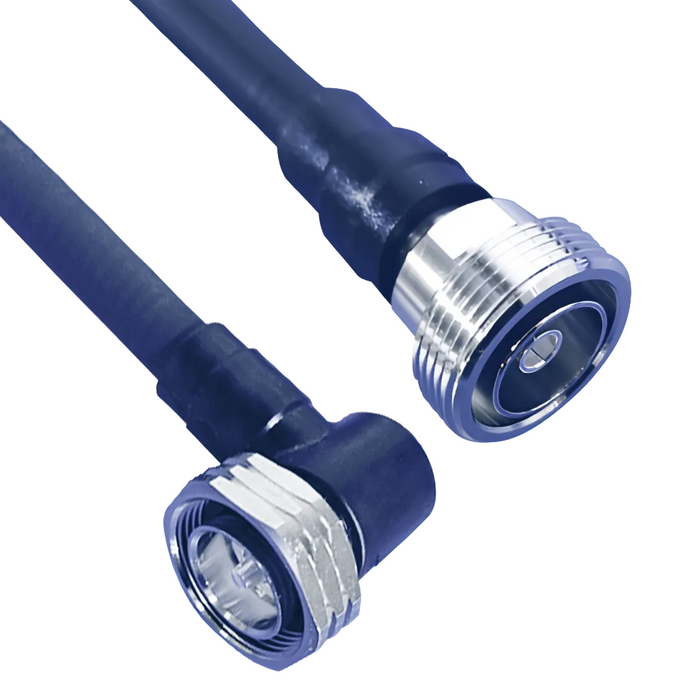 Hughes 1/2" SCF 7/16 R/A Male to 4.3-10 Female Moulded Black 3m