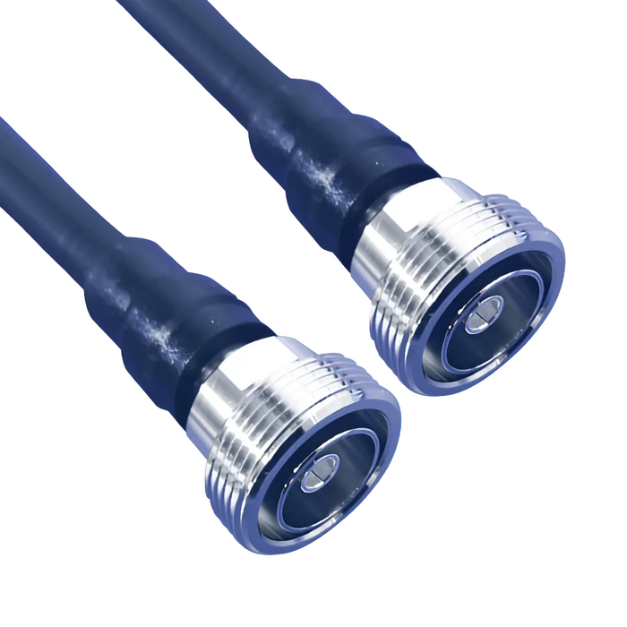 Hughes 1/2" LLCF 7/16 Female to 7/16 Female Moulded Black 1m