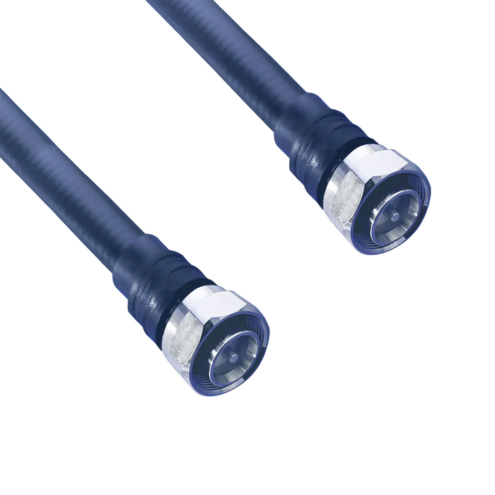 Hughes 1/2" LLCF 4.3-10 Male to 4.3-10 Male Moulded Black 7m