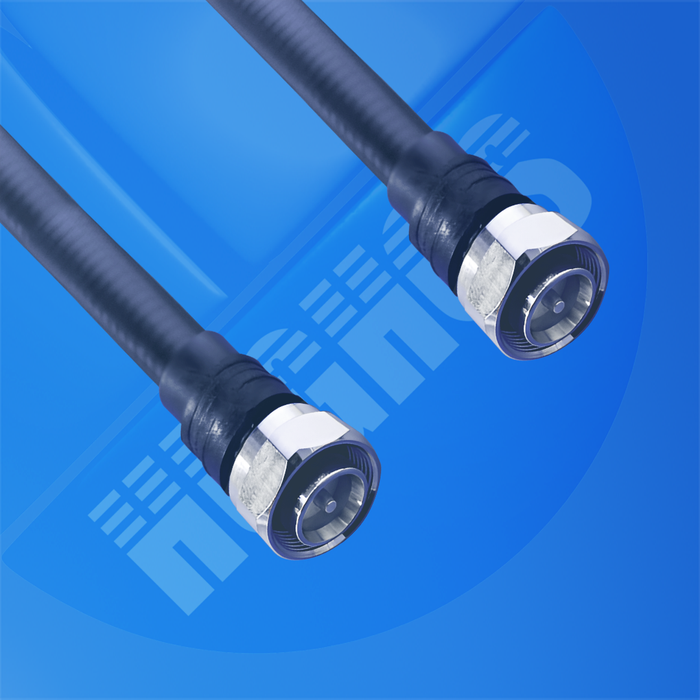 Hughes 1/2" LLCF 4.3-10 Male to 4.3-10 Male Moulded Black 8m