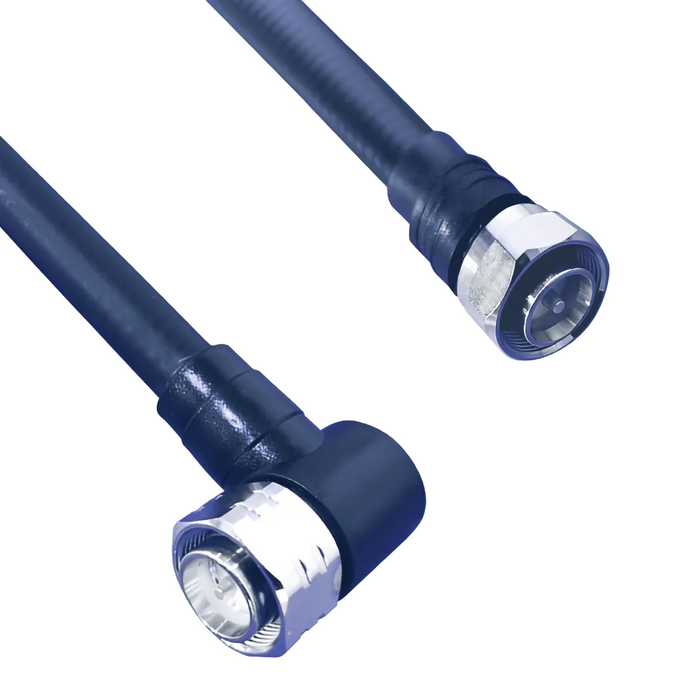 Hughes 1/2" LLCF 4.3-10 Male to 4.3-10 R/A Male Moulded Black 1m