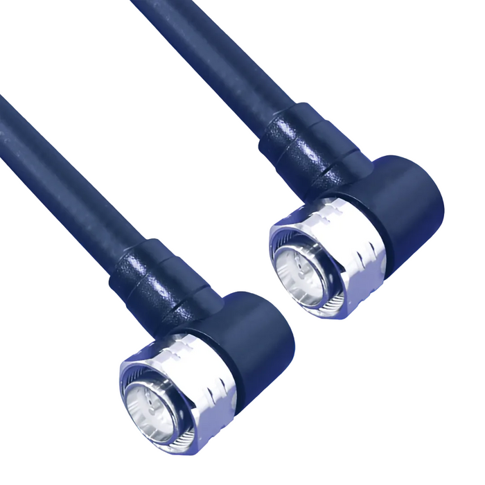 Hughes 1/2" LLCF 4.3-10 R/A Male to 4.3-10 R/A Male Moulded Black 1m