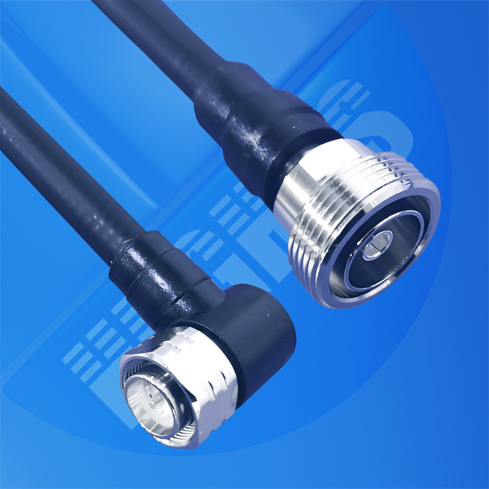 Hughes 1/2" SCF 7/16 Female to 4.3-10 R/A Male Moulded Black 1m