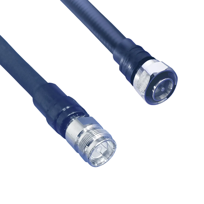 Hughes 1/2" LLCF 4.3-10 Male to 4.3-10 Female Moulded Black 3m