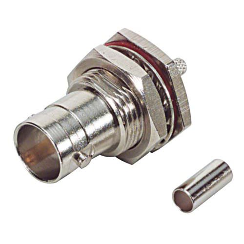 75 Ohm BNC Female Bulkhead - Crimp on Jack for RG179/187 Cable
