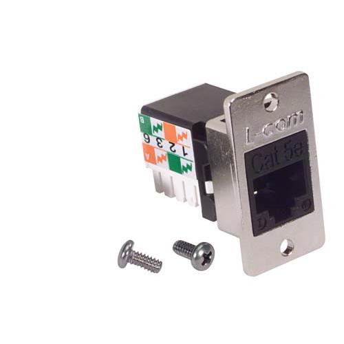 ECF110C5E-Black  Jack Cat5e RJ45/110 FLNG Black