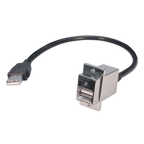 USB Type A Coupler Female Bulkhead/Latching Male 120" ECF504-120AAL