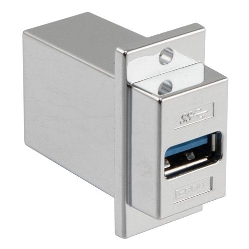 USB 3.0 Adapter Panel Mount ECF Flange, A Type Female to B Type Female