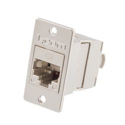 Panel Mount Ethernet Category 8 Shielded Keystone Jack, rated for 25-40gig, Tool-less w/ PoE Plus Plus Compliance