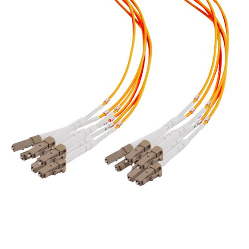 6 Strand LC/UPC-LC/UPC OM1 Multimode Distribution Cable, 5.0mm Plenum Jacket, 2.0mm breakout at 0.5M - 10 meters