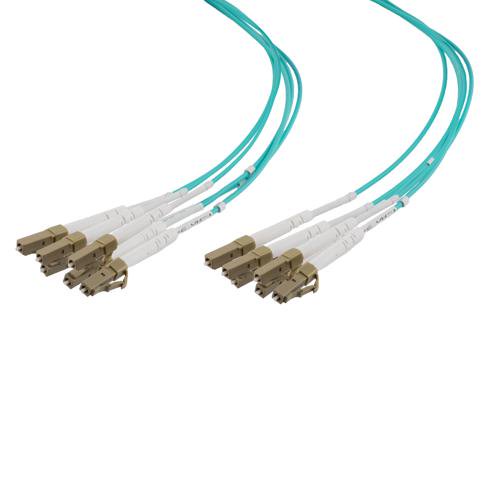 6 Strand LC/UPC-LC/UPC OM3 Multimode Distribution Cable, 5.0mm Plenum Jacket, 2.0mm breakout at 0.5M - 5 meters