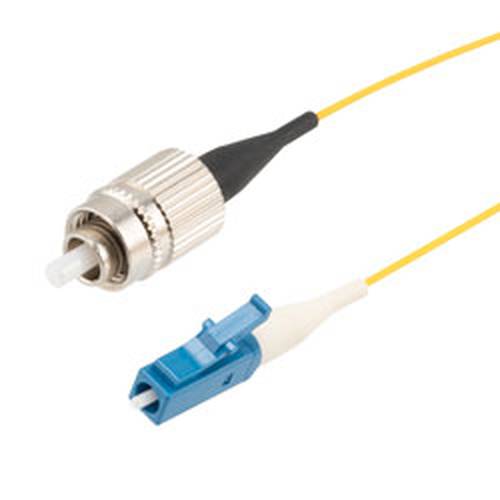 Fiber Optic Patch Cable, FC/PC Narrow Key to LC/PC Simplex PM (Polarized Maintaining), 1550nm, 0.9mm Loose Tube Hytrel, 1-Meter