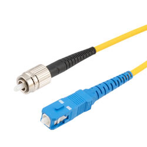 Fiber Optic Patch Cable, FC/PC Narrow Key to SC/PC Simplex PM (Polarized Maintaining), 1550nm, 3.0mm Loose Tube PVC, 1-Meter