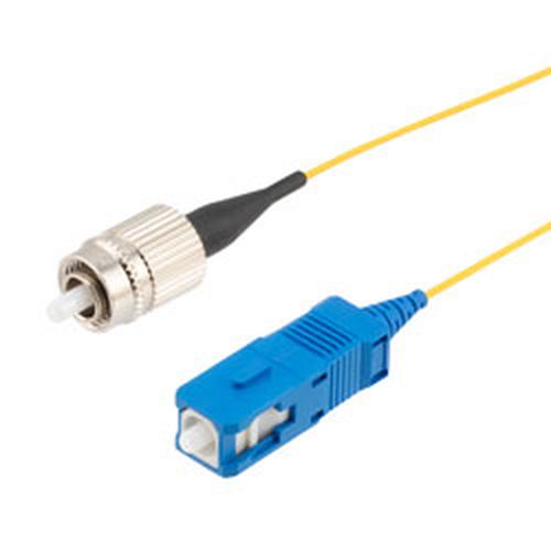 Fiber Optic Patch Cable, FC/PC Narrow Key to SC/PC Simplex PM (Polarized Maintaining), 1550nm, 0.9mm Loose Tube Hytrel, 1-Meter