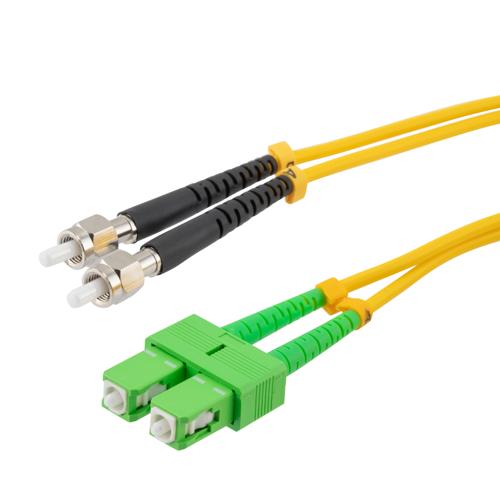 Fiber Optic Patch Cable SMA/APC-SC/APC Duplex 9.25/125 OS1 Single Mode Fiber 3.0mm PVC Jacket 5 m